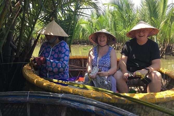 Basket Boat-Buffalo Ride-Farming-Pottery Making &Marble Mountains - Bay Mau Coconut Forest: Bamboo Basket Boat Time and Crab Fishing