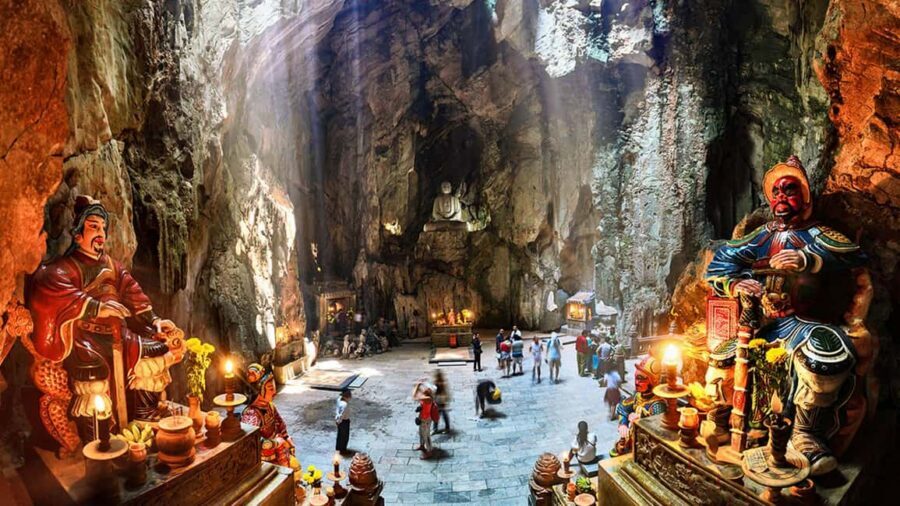 Da Nang/Hoi An: Lady Budha - Marble Mountain with Hell Cave - Marble Mountains: five hills, one terrain built for walking