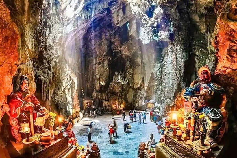 Da Nang: Marble Mountain, Monkey Mountain & Am Phu Cave Tour - Linh Ung Pagoda on Son Tra Peninsula: Lady Buddha views, fast photo stops, and calm walking