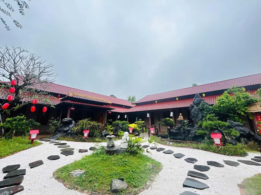 From Hoi An/Da Nang: Pagoda Stay 2-Day Spiritual Tour - Diem Phung Pagoda arrival: lunch, rules, and a real night setting