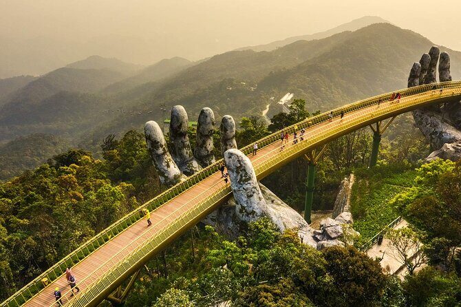 Golden Bridge -Ba Na Hills including buffet lunch ,Cable car 2 way From Da Nang - French Village Time: Campanile, Shrines, Tombstone Temple, and Shows