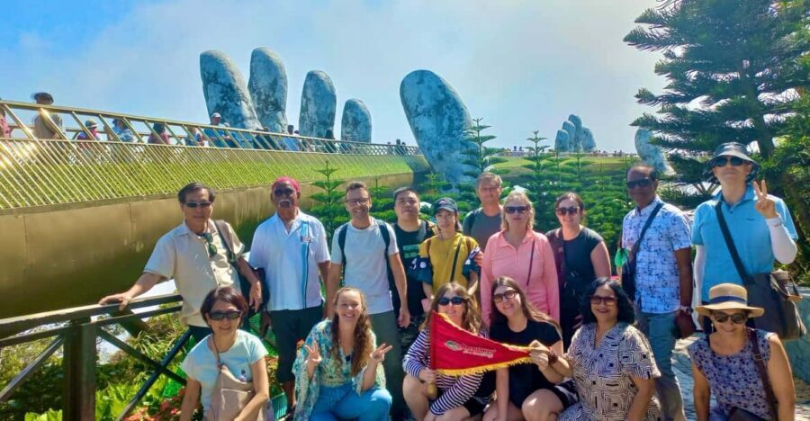 Golden Bridge - Bana Hills, Lady buddha and Marble mountains - The Sun World cable car ride: a big part of the fun