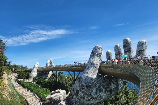 Golden Bridge-Marble Mountain-Hoi An City -Boat Ride-Night Market - One day with three real wow factors: Ba Na Hills, Golden Bridge, and Hoi An at night