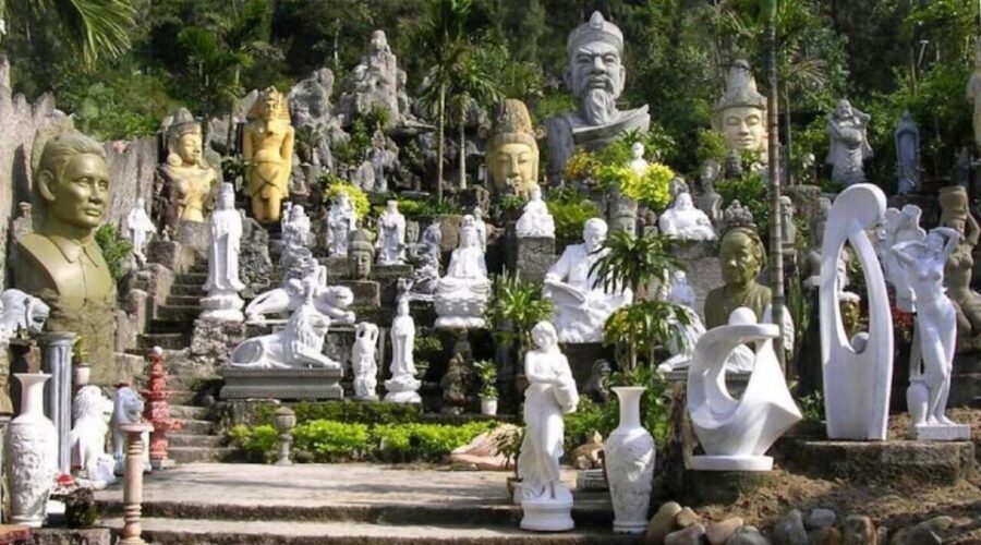 Lady Buddha, Marble Mountains, Da Nang by Night & Cruise - Han River night cruise: city lights, Dragon Bridge, and the water-level view