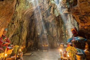 Marble Mountains - Am Phu Cave - Monkey Mountain Sunset tour - Lady Buddha on Monkey Mountain: bonsai gardens and a calmer pace