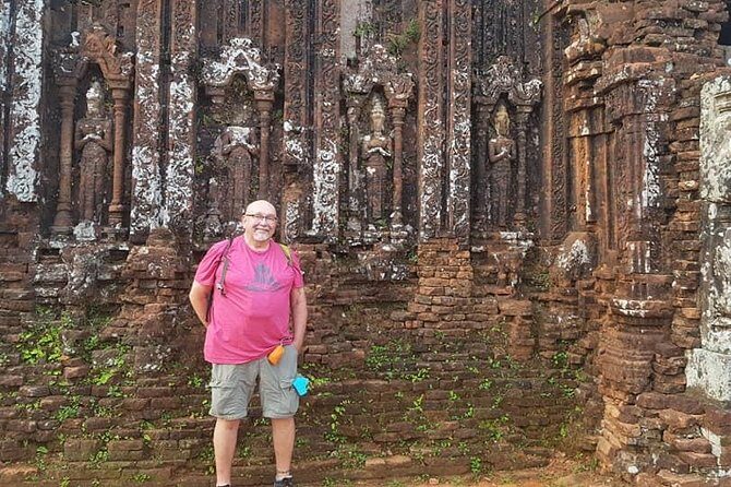 My Son Holyland in the Early Morning-UNESSCO World Heritage Site - Hindu tower remains and bas-relief details you can actually notice