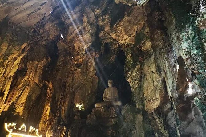 My Son Holyland , Marble Moutain,Hoi An Walking Tour with Night Market,Boat Ride - Marble Mountains: Water Mountain views and a war-time Viet Cong hospital cave
